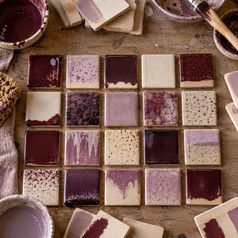 Essais d’émaux réalisés à l’atelier